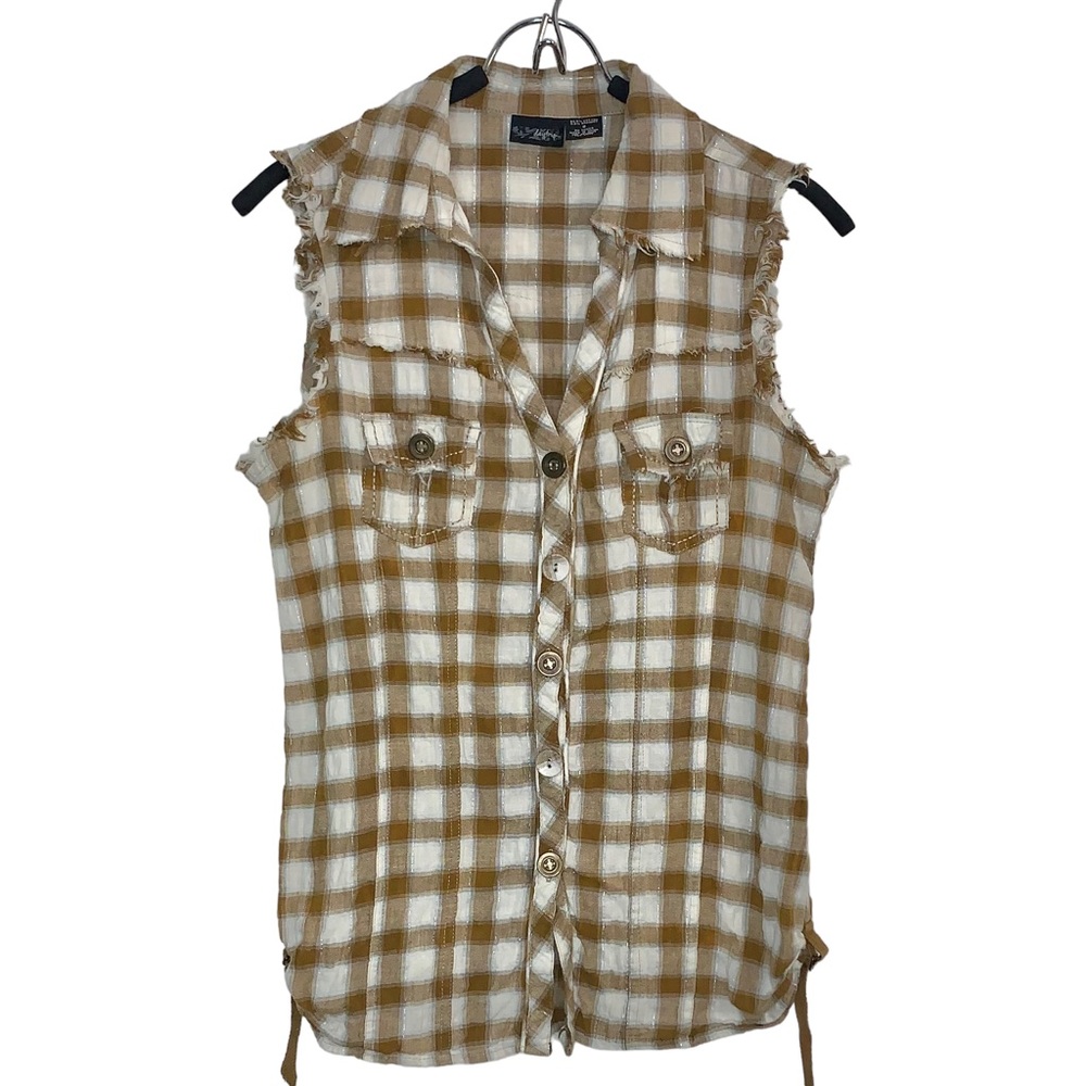 DAYTRIP Western Plaid Sleeveless Top Sz S